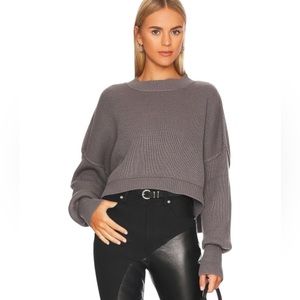 Free People - Women's Gray Easy Street Crop Sweater Sz Medium